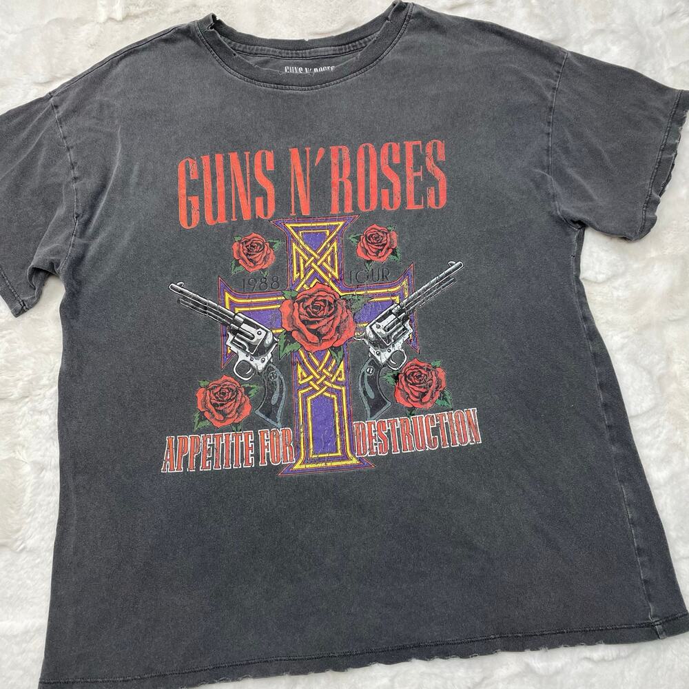 🔥Guns N’ Roses Appetite For Destruction Band Shirt Distressed Trashed Fades M - Picture 4 of 12